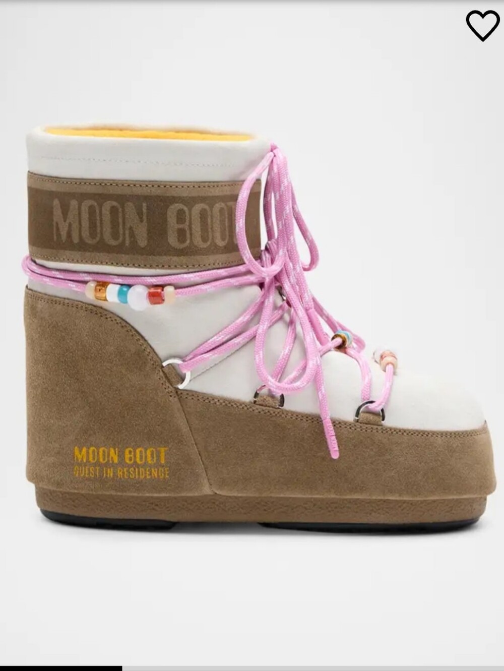 Moon Boot x Guest in Residence Icon Suede Low Snow Boots Beaded Snow Boot Honey